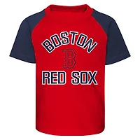 Infant Red/Heather Gray Boston Red Sox Ground Out Baller Raglan T-Shirt and Shorts Set