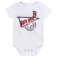 Lot de 3 bodys rouge/blanc/gris chiné Boston Red Sox Biggest Little Fan pour bébé