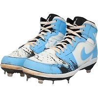 Chaussures Jordan Brand bleu clair/blanc dédicacées par Jarren Duran des Red Sox de Boston lors de la saison 2024 de la MLB