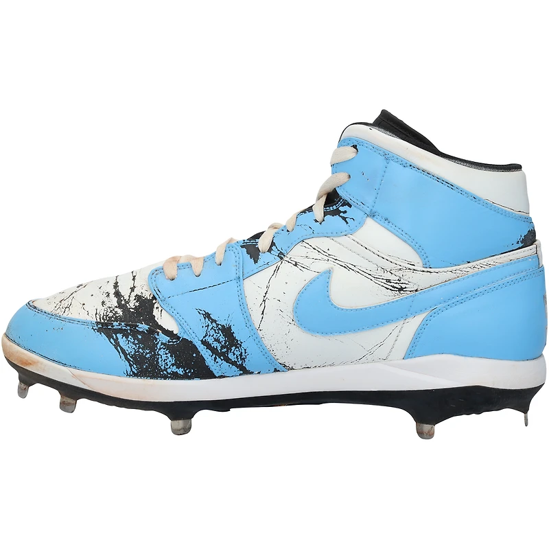 Chaussures Jordan Brand bleu clair/blanc dédicacées par Jarren Duran des Red Sox de Boston lors de la saison 2024 de la MLB