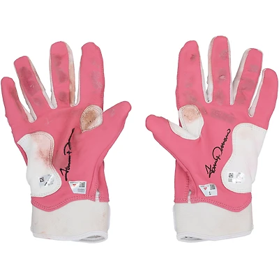Gants de frappe roses Bruce Bolt, utilisés en match et autographiés par Jarren Duran des Red Sox de Boston lors de la saison 2025 de la MLB