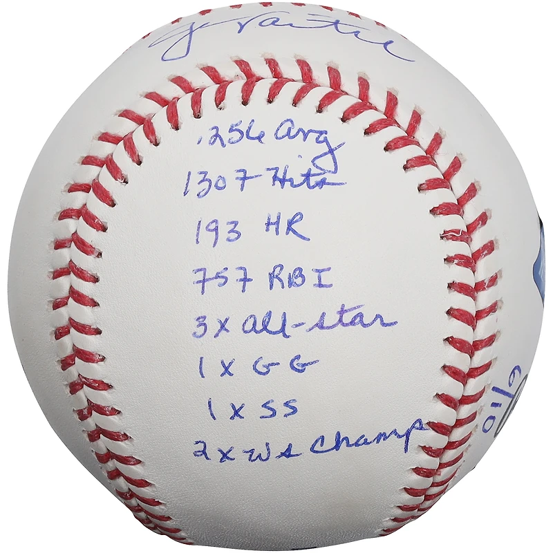 Balle de baseball autographiée par Jason Varitek des Red Sox de Boston avec plusieurs inscriptions - Édition limitée à 10 exemplaires