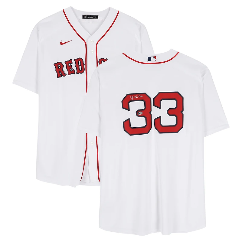 Maillot réplique blanc Nike autographié par Jason Varitek des Red Sox de Boston