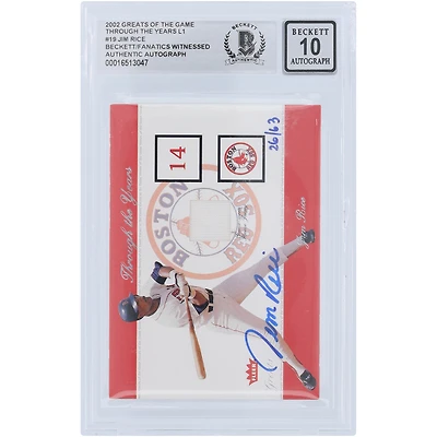 Jim Rice Boston Red Sox Autographed 2002 Fleer Greats of the Game Through the Years Relic #NNO Beckett Fanatics Witnessed Authenticated 10 Card