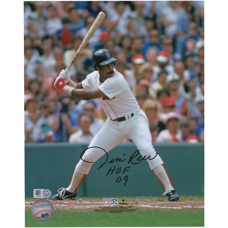 Photo dédicacée de Jim Rice (Red Sox de Boston) en position de frappe (8 x 10 pouces) avec inscription « HOF 09 ».