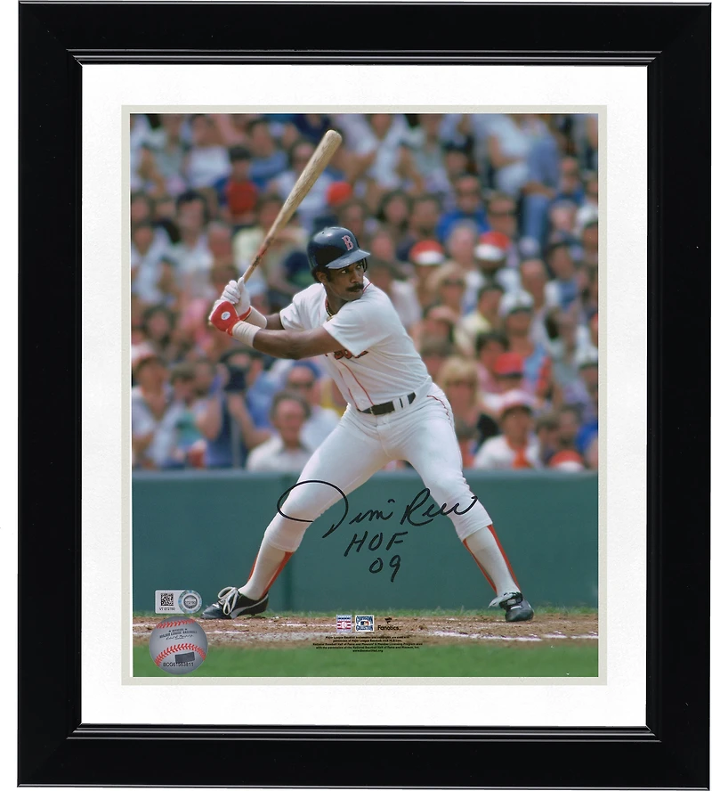 Photo dédicacée de Jim Rice (Red Sox de Boston) en position de frappe (8 x 10 pouces) avec inscription « HOF 09 ».