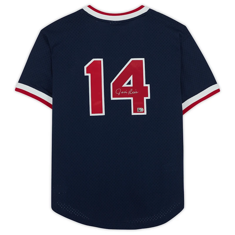Jim Rice Boston Red Sox Autographed Blue 1989 Mitchell & Ness Authentic Batting Practice Jersey
