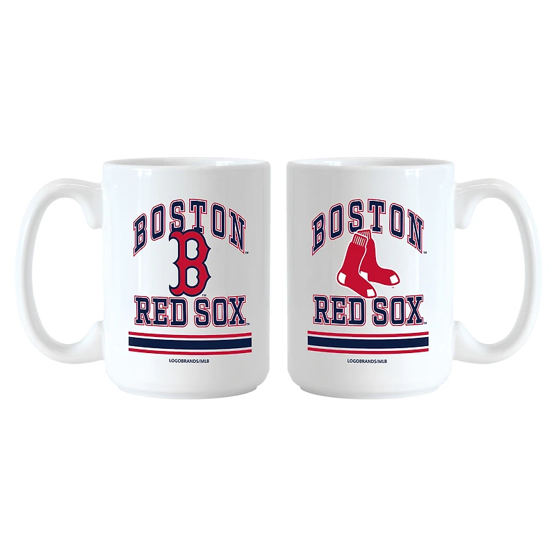Logo Brands Boston Red Sox 15oz. Current & Throwback Mug Set