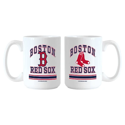 Logo Brands Boston Red Sox 15oz. Current & Throwback Mug Set
