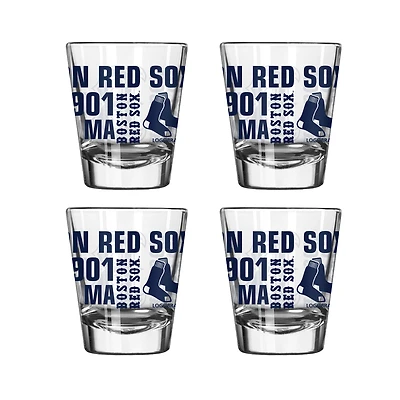 Logo Brands Boston Red Sox 4-Pack 2oz. Shot Glass Set