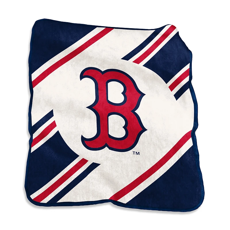 Logo Brands Boston Red Sox 50" x 60" Raschel Stripe Throw Blanket
