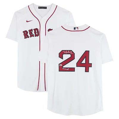 Maillot Nike blanc dédicacé par Manny Ramirez des Red Sox de Boston avec inscription « 04 WS MVP »