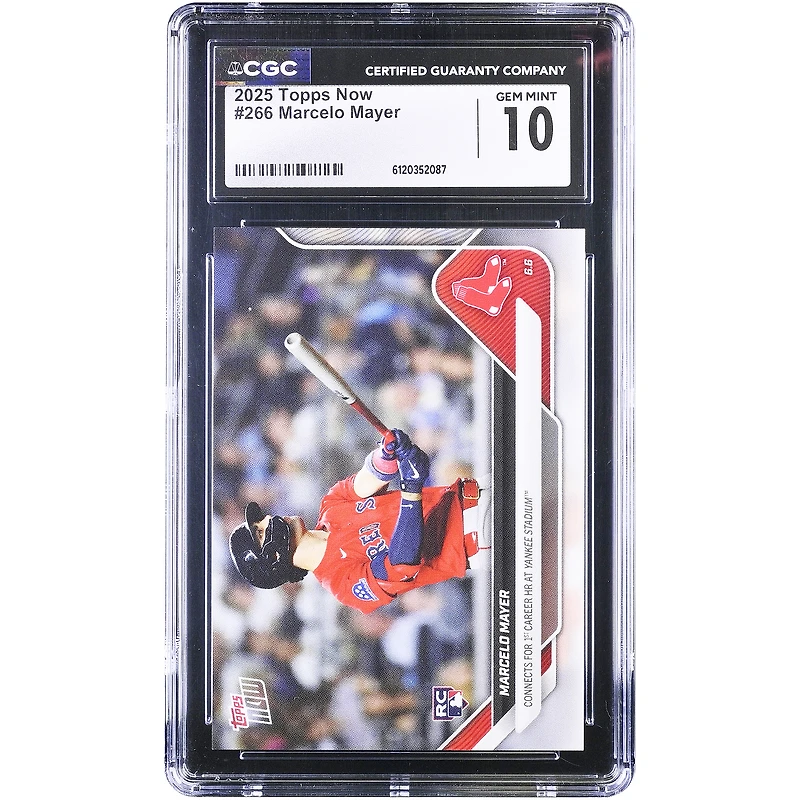 Marcelo Mayer Boston Red Sox 2025 Topps Now Connects for 1st Career HR at Yankee Stadium #266 CGC Authenticated 10 Card