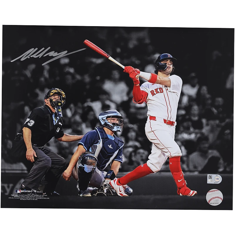 Photo dédicacée de Marcelo Mayer (Red Sox de Boston) - 11 x 14 pouces) - Coup de circuit