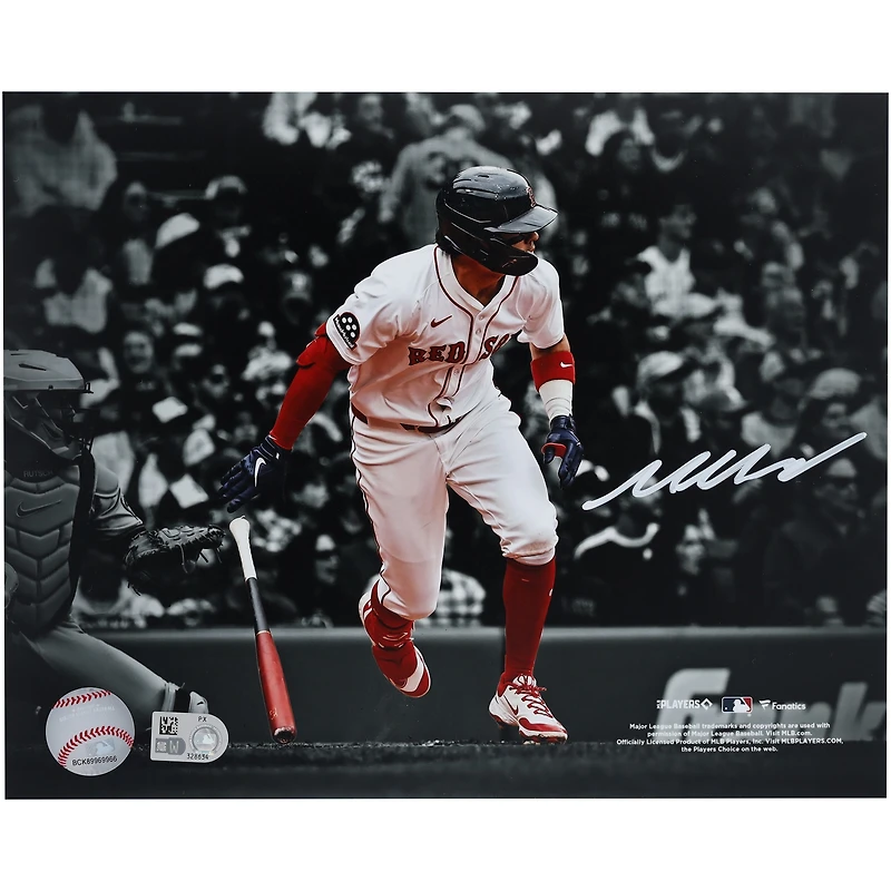 Marcelo Mayer, Boston Red Sox, autographié 8" x 10" Premier hit de la MLB Photo vedette