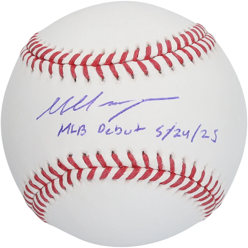 Baseball autographié par Marcelo Mayer des Red Sox de Boston avec l'inscription « MLB Debut 5/24/25 »