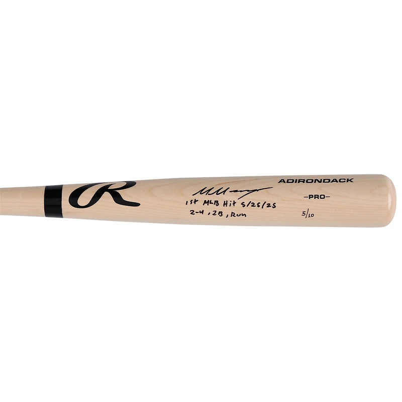 Marcelo Mayer Boston Red Sox Blonde Rawlings Pro Bat autographiée avec plusieurs inscriptions Édition limitée à 10 exemplaires