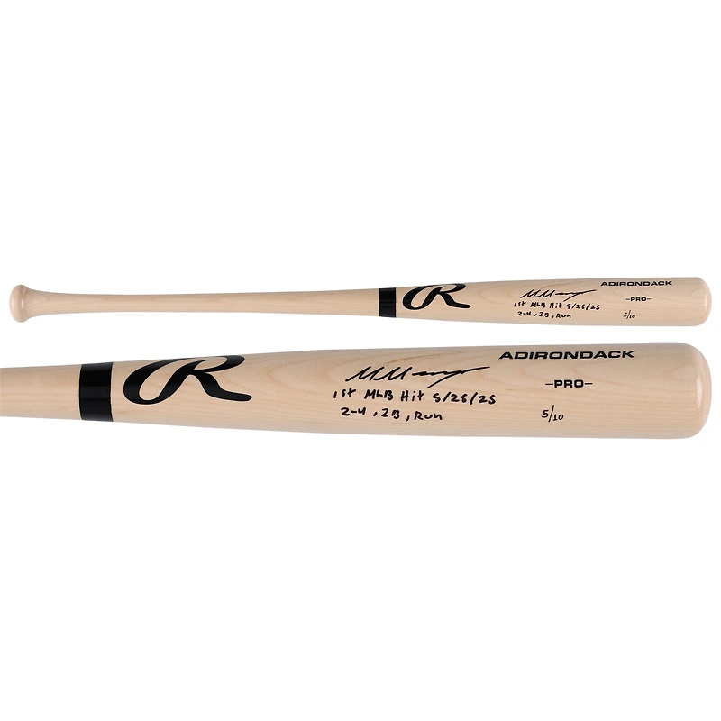 Marcelo Mayer Boston Red Sox Blonde Rawlings Pro Bat autographiée avec plusieurs inscriptions Édition limitée à 10 exemplaires