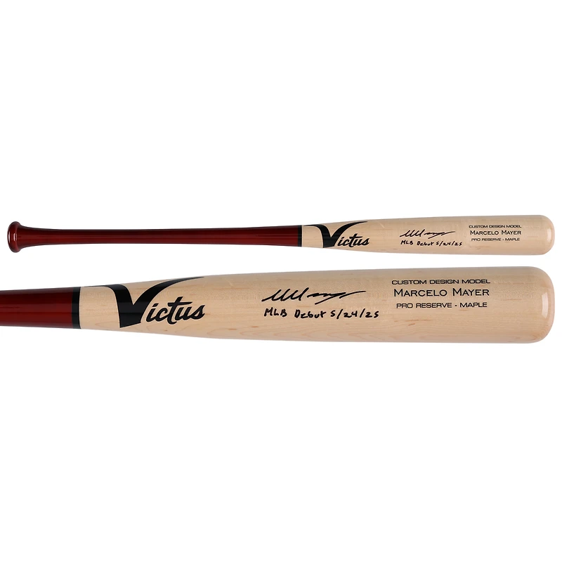 Batte Victus Game Model autographiée par Marcelo Mayer des Red Sox de Boston avec inscription « MLB Debut 5/24/25 »