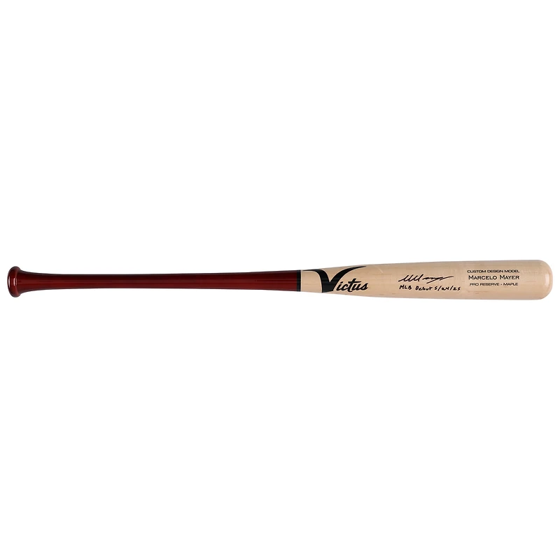 Batte Victus Game Model autographiée par Marcelo Mayer des Red Sox de Boston avec inscription « MLB Debut 5/24/25 »