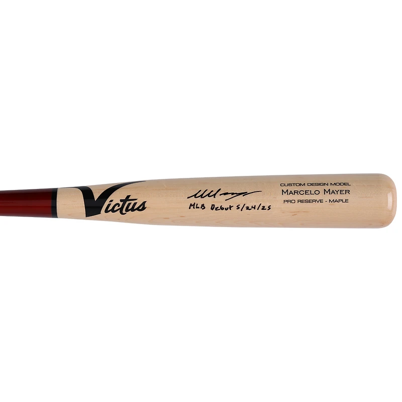 Batte Victus Game Model autographiée par Marcelo Mayer des Red Sox de Boston avec inscription « MLB Debut 5/24/25 »