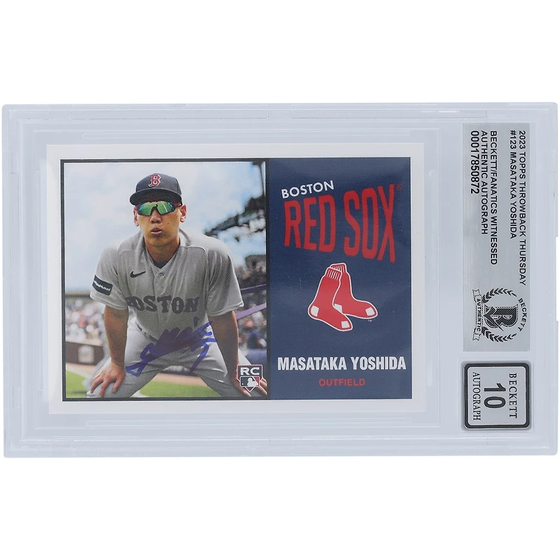 Masataka Yoshida Boston Red Sox Autographié 2023 Topps TBT 1964 CFL Design #123 Beckett Fanatics Witnessed Authenticated 10 Rookie Card