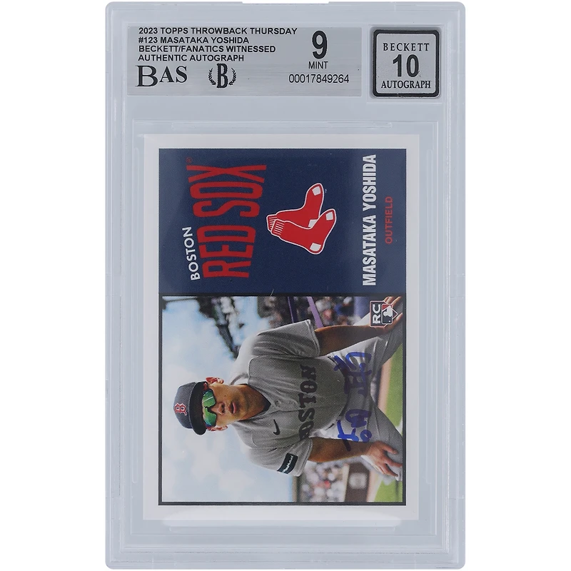 Masataka Yoshida Boston Red Sox Autographed 2023 Topps Throwback Thursday Kanji Signature #123 Beckett Fanatics Witnessed Authenticated /10 Rookie Card