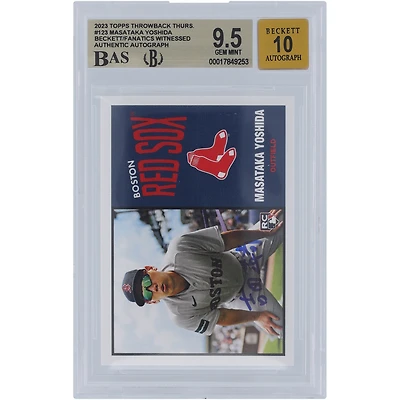 Masataka Yoshida Boston Red Sox Autographed 2023 Topps Throwback Thursday Kanji Signature #123 Beckett Fanatics Witnessed Authenticated 9.5/10 Rookie Card
