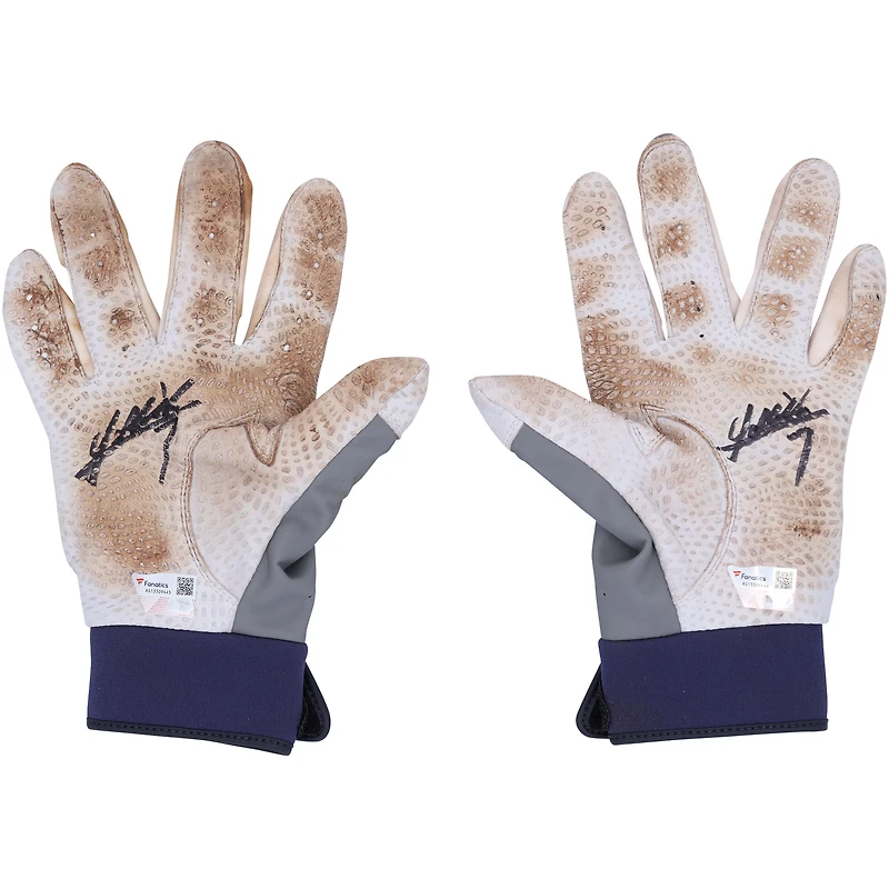 Masataka Yoshida Boston Red Sox Autographed Game-Used White and Gray Under Armour Batting Gloves from the 2023 MLB Season - RG13309444-45