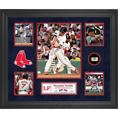Masataka Yoshida Boston Red Sox Framed 5-Photo Collage with a Piece of Game-Used Ball