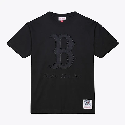 Men Mitchell & Ness Black Boston Red Sox Cooperstown Collection Phantom T-Shirt