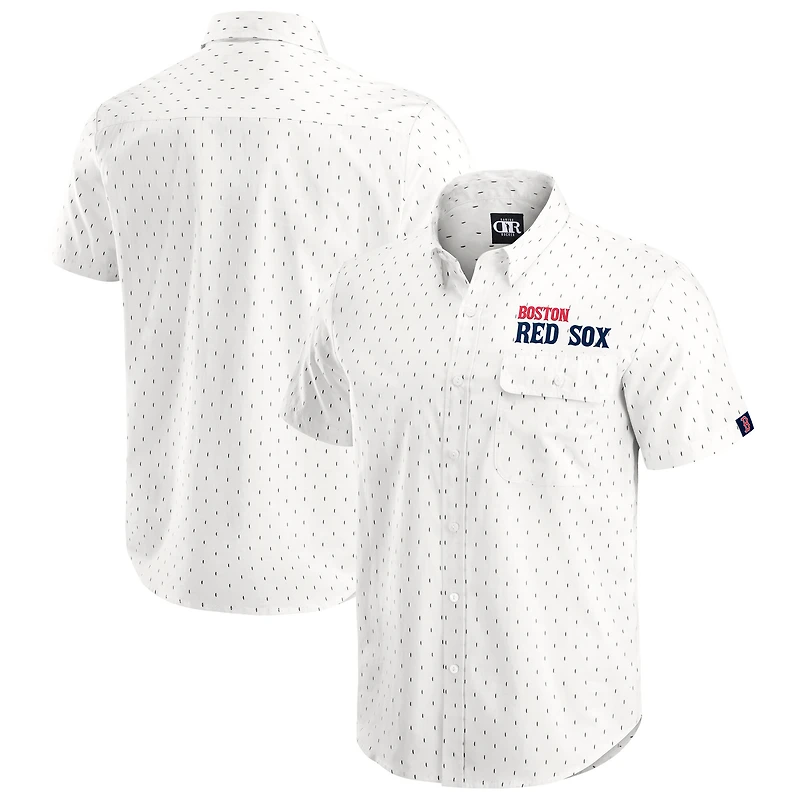 Men's Darius Rucker Collection by Fanatics  Cream Boston Red Sox Printed Button-Down Shirt