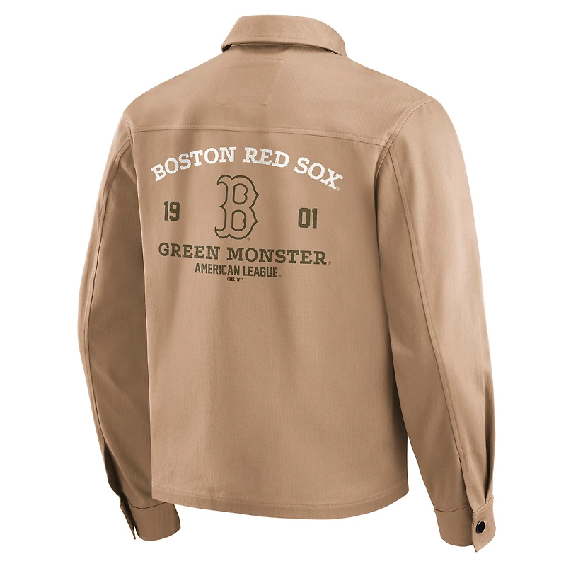 Men's Darius Rucker Collection by Fanatics Tan Boston Red Sox Distressed Washed Full-Zip Jacket