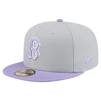 Men's New Era  Gray/Light Purple Boston Red Sox Color Pack Two-Tone 59FIFTY Fitted Hat