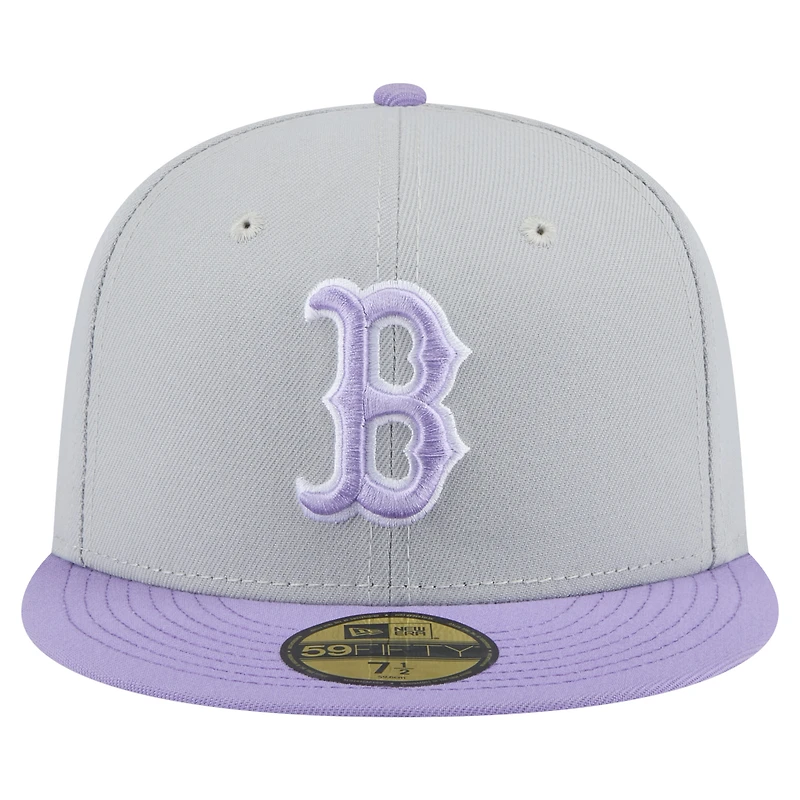 Men's New Era  Gray/Light Purple Boston Red Sox Color Pack Two-Tone 59FIFTY Fitted Hat