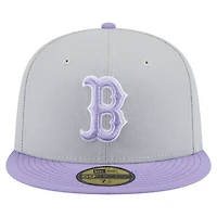 Men's New Era  Gray/Light Purple Boston Red Sox Color Pack Two-Tone 59FIFTY Fitted Hat