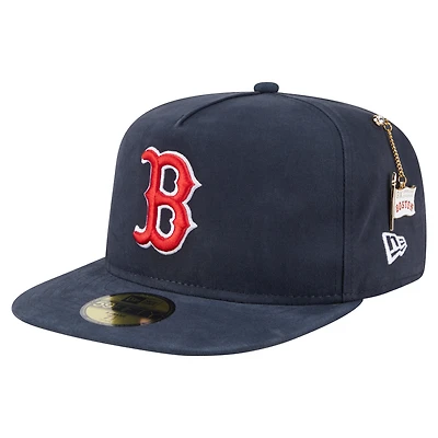 Casquette ajustée 59FIFTY Boston Red Sox Championship Side Flag New Era bleu marine pour homme
