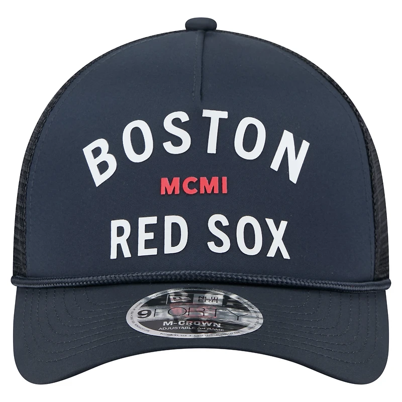 Men's New Era  Navy Boston Red Sox Minimalist 9FORTY A-Frame Adjustable Hat