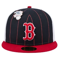 Casquette ajustée 59FIFTY à rayures bleu marine des Boston Red Sox de New Era pour homme