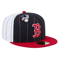 Casquette ajustée 59FIFTY à rayures bleu marine des Boston Red Sox de New Era pour homme