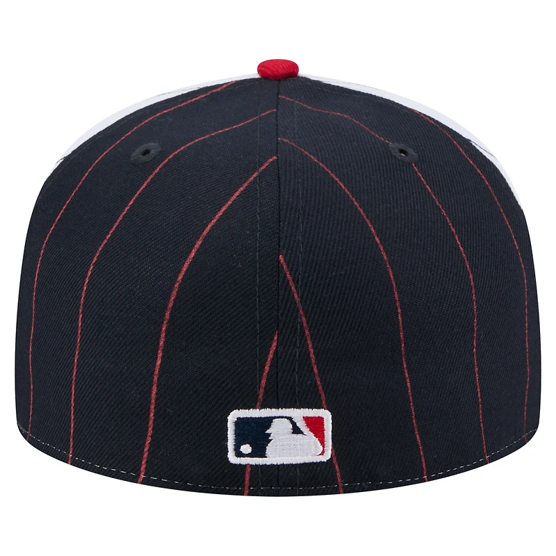 Casquette ajustée 59FIFTY à rayures bleu marine des Boston Red Sox de New Era pour homme