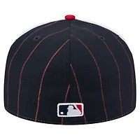 Casquette ajustée 59FIFTY à rayures bleu marine des Boston Red Sox de New Era pour homme