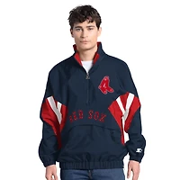 Men's Starter  Navy Boston Red Sox Cooperstown Chief Half-Zip Pullover