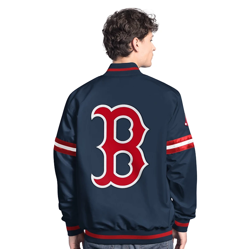 Men's Starter Navy Boston Red Sox Scout Full-Snap Varsity Jacket