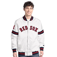 Veste universitaire blanche Starter Scout de Boston Red Sox pour homme avec boutons-pression