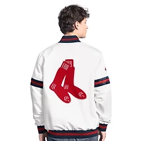 Men's Starter  White Boston Red Sox Cooperstown Scout Full-Snap Varsity Jacket