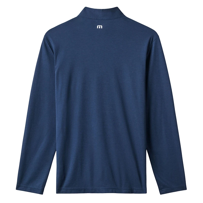 Men's TravisMathew  Navy Boston Red Sox Time to Tailgate Tri-Blend Quarter-Zip Pullover