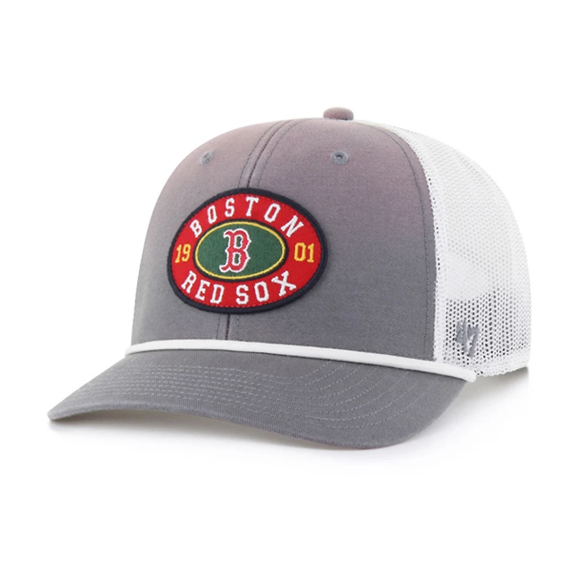 Casquette ajustable Boston Red Sox Tide Sweep Rope Trucker grise/blanche pour homme '47