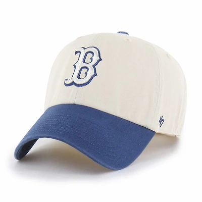 Men's '47 Natural/ Boston Red Sox Two-Tone Fashion Clean Up Adjustable Hat