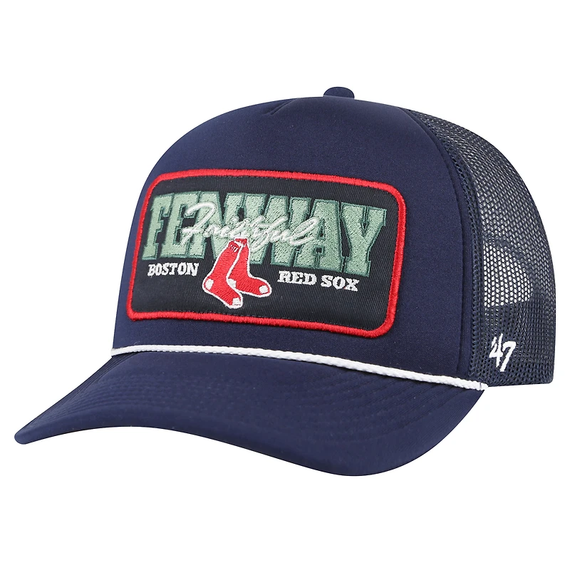 Men's '47 Navy Boston Red Sox Local Patch Foam Front Trucker Adjustable Hat
